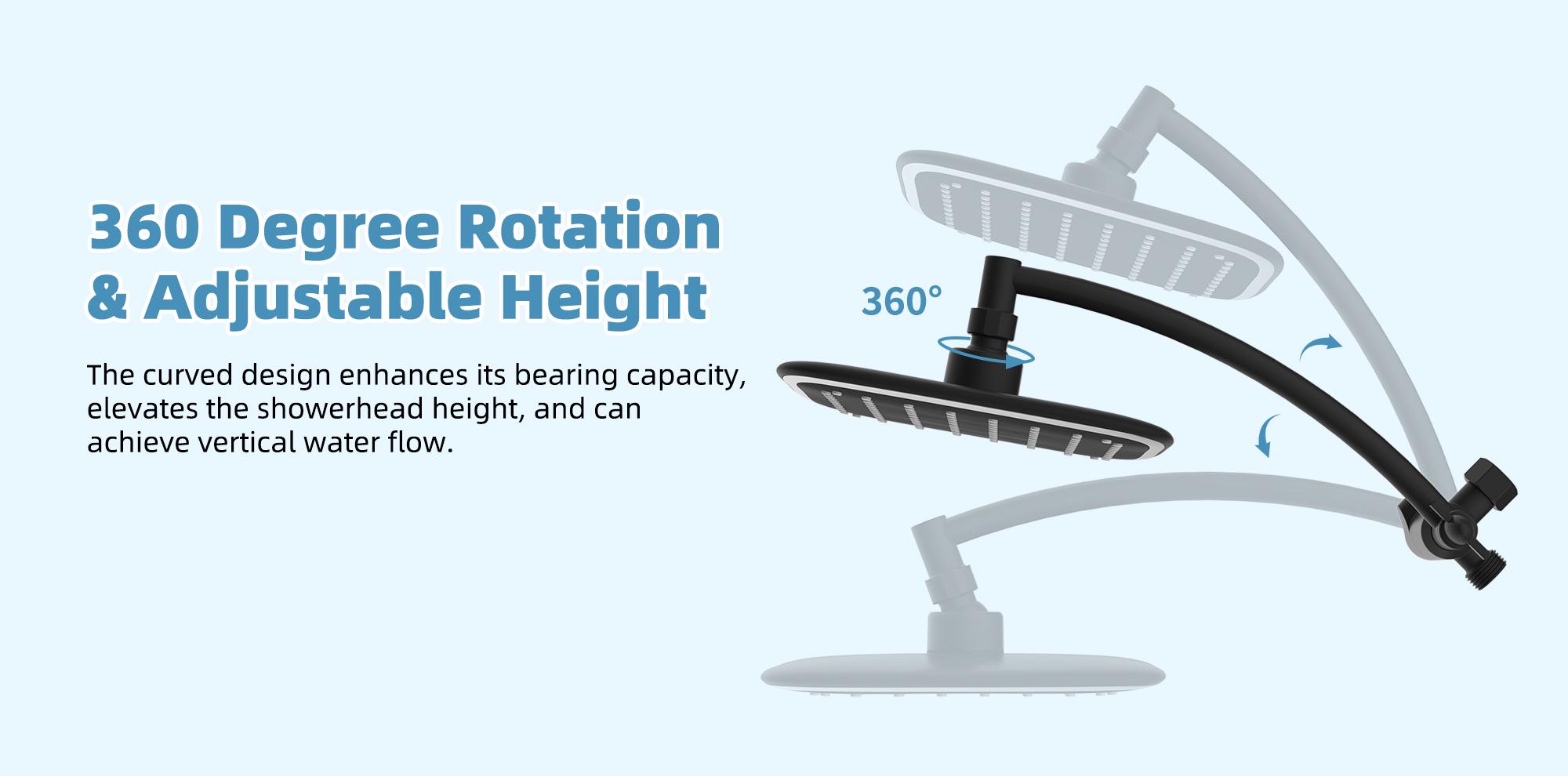 Rain Shower Head with Handheld Spray Combo, High Pressure Rainfall Shower Head, Height Adjustable Dual Shower Head, Luxury Waterfall Showerhead Bathroom