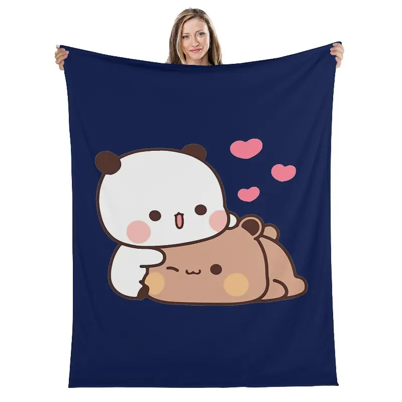 Cartoon Print Bubu Dudu Soft Breathable Blanket - Versatile All-Season Home Decor, Ideal for Couch & Picnic, Perfect Christmas or Birthday Gift