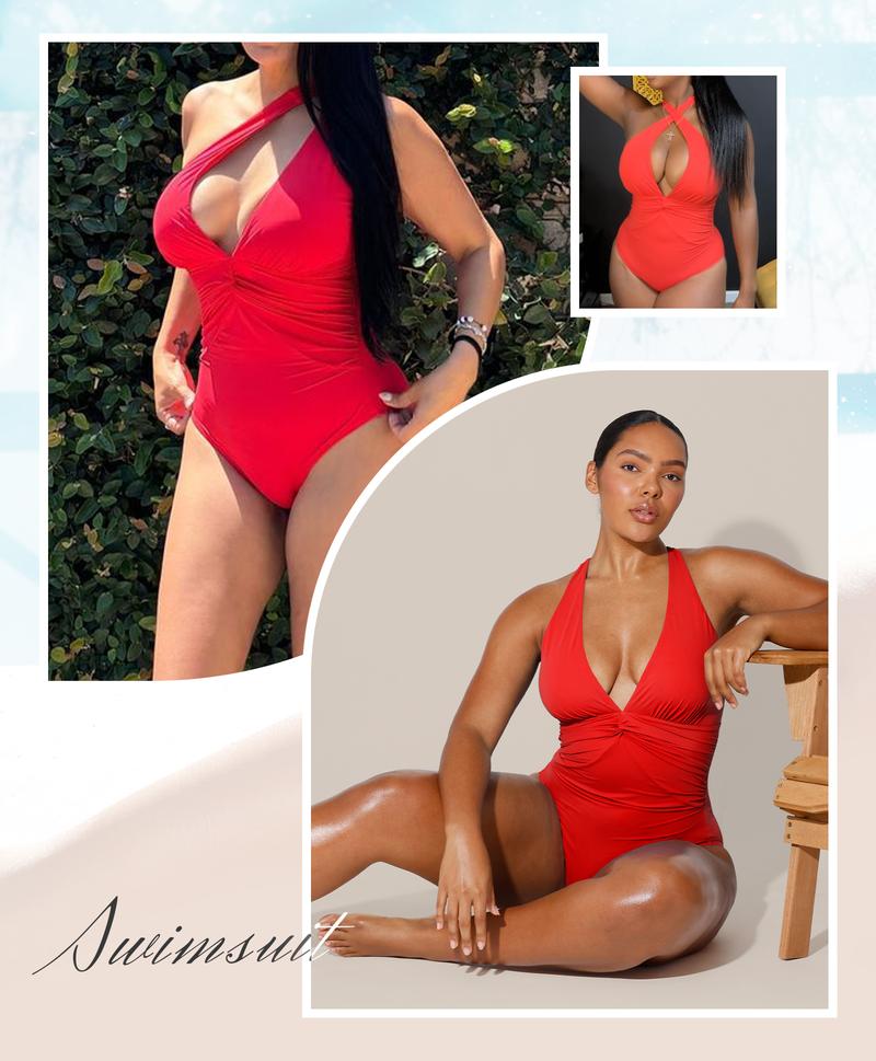 Shapellx Smart Sculpt Ruched Twist-Front Shaping Swimsuit for Women One Piece Bathing Suit Multiple ways to wear Swimwear Shapellx Smart Sculpt Ruched Twist-Front Shaping Swimsuit for Women One Piece Bathing Suit Multiple ways to wear Swimwear