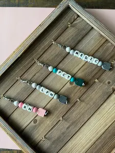 Personalized beaded keychain nurse beaded badge reel silicone bead keychain gift for nurse appreciation gift medical assistant cna gift
