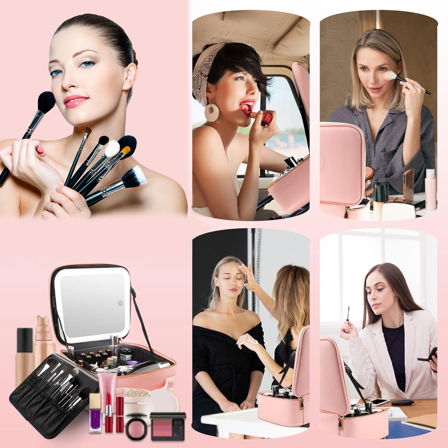 Portable Makeup Bag with Mirror, LED Light, and Adjustable Dividers: Your Ultimate Cosmetic Organizer