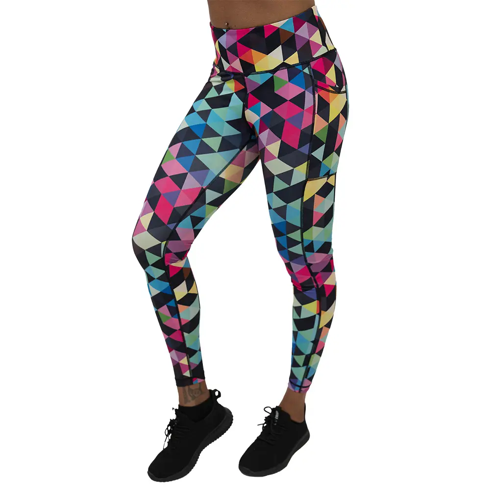 CVG Color Block Leggings High Waisted Athletic Full Length & Capri Squat Proof Sweat Proof with Pockets & Gusset for All Seasons, Fitness Workout Pants, Women's