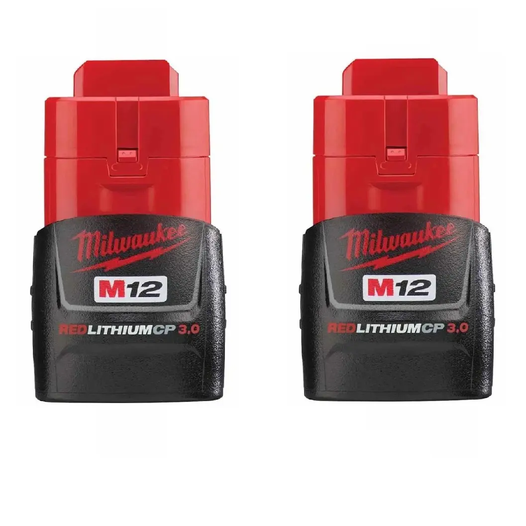 Milwaukee 48-11-2430 M12 12-Volt 3.0Ah Lithium-Ion Compact Battery Pack (2 Count) Milwaukee 48-11-2430 M12 12-Volt 3.0Ah Lithium-Ion Compact Battery Pack (2 Count)