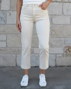 Mel's Fave Non Distressed Cropped Straight Leg Colored Denim in Natural - FINAL SALE
