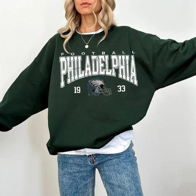 [SALE OFF TO 35%] Philadelphia Football Sweatshirt, Retro Eagles Crewneck, Sundays Are For The Birds Shirt, Eagle Shirt, Bird Gang Football