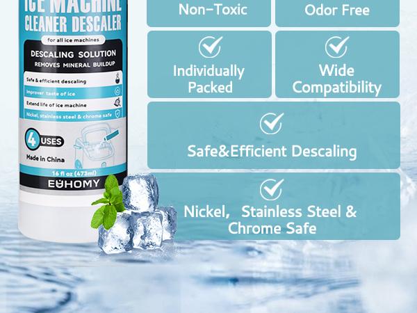 EUHOMY Ice Maker Cleaner & Descaler - 16 fl oz - Compatible with All Types of Ice Machines
