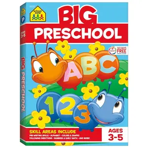 School Zone Big Preschool Workbook: Kids Learning Skills Ages 3 to 5, Handwriting, ABCs, Phonics, Early Math & Numbers, Colors & Shapes, Follow Directions, and More, 320 Pages Paperback – Illustrated, June 20, 2019