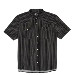Lazy J Ranch Men's Airflow Pearl Snap Short Sleeve Shirt - Black Mesa