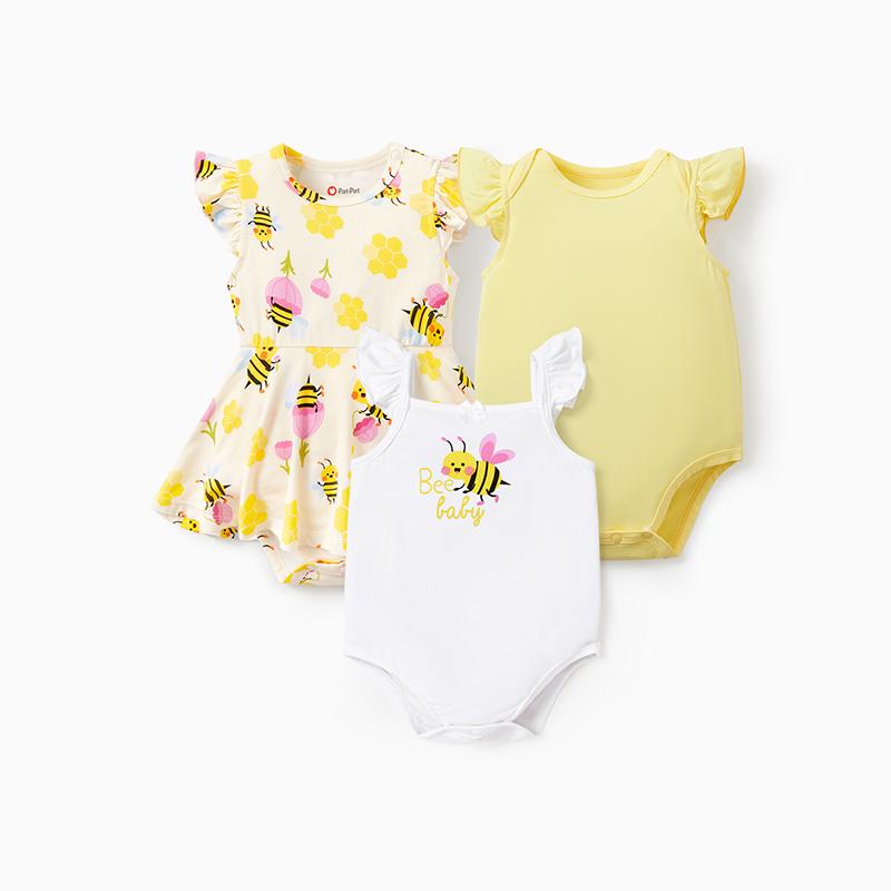 PATPAT Baby Bodysuits - Soft Viscose Made from Bamboo - Two Pack&Three pack Long Sleeve Funny for Boys and Girls -Newborn Infant Toddler Clothes