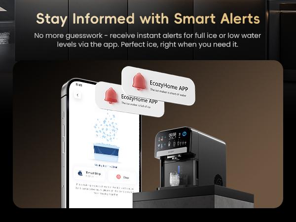 ecozy Nugget Ice Dispenser, Ultra-quiet Smart 2-in-1 Pebble Ice Machine Countertop & Water Dispenser with App Control, Easy Self-Cleaning, Auto Lighting, TDS Monitor, Measured Dispensing, Christmas Gift, Holiday Haul Gift