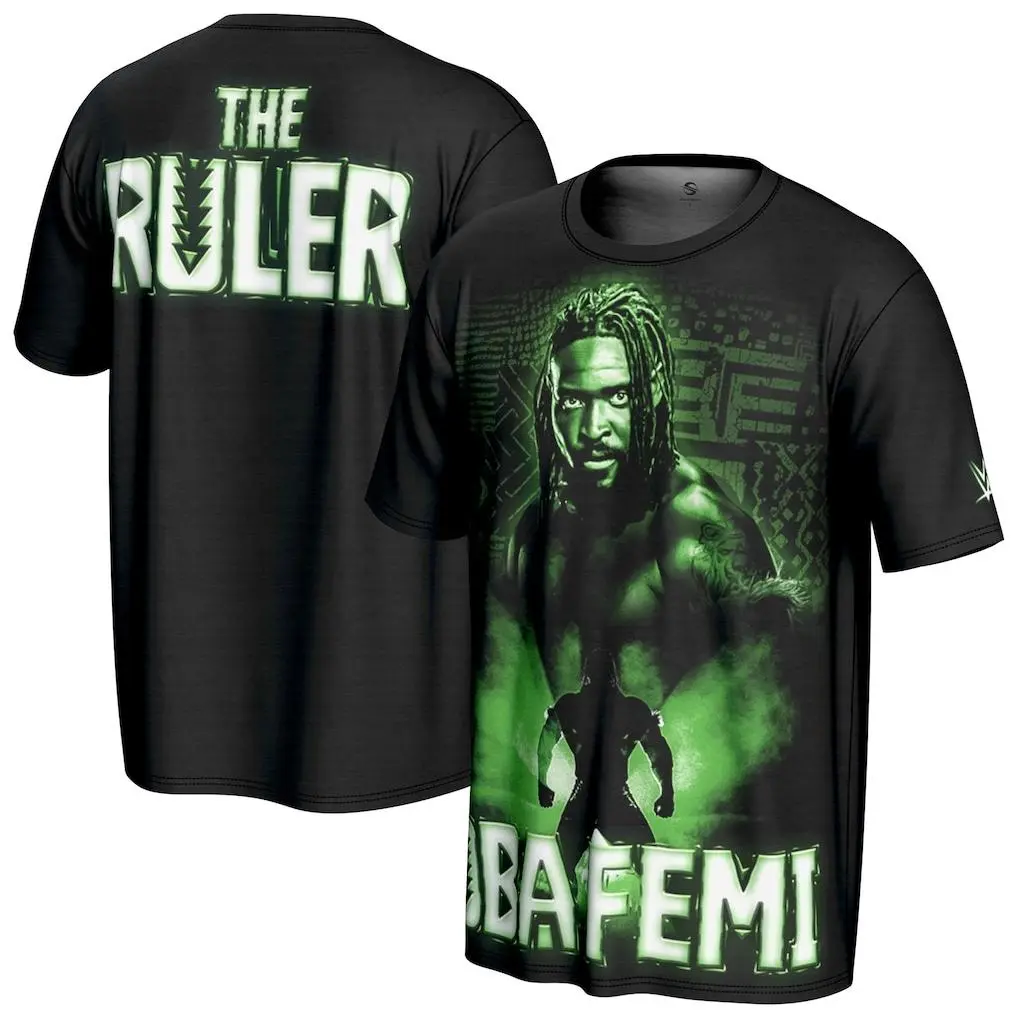 Oba Femi The Ruler Print Top, Unisex Vintage Graphic Cotton T-Shirt, Shortsleeve Wrestling Fan Clothes, Fitted