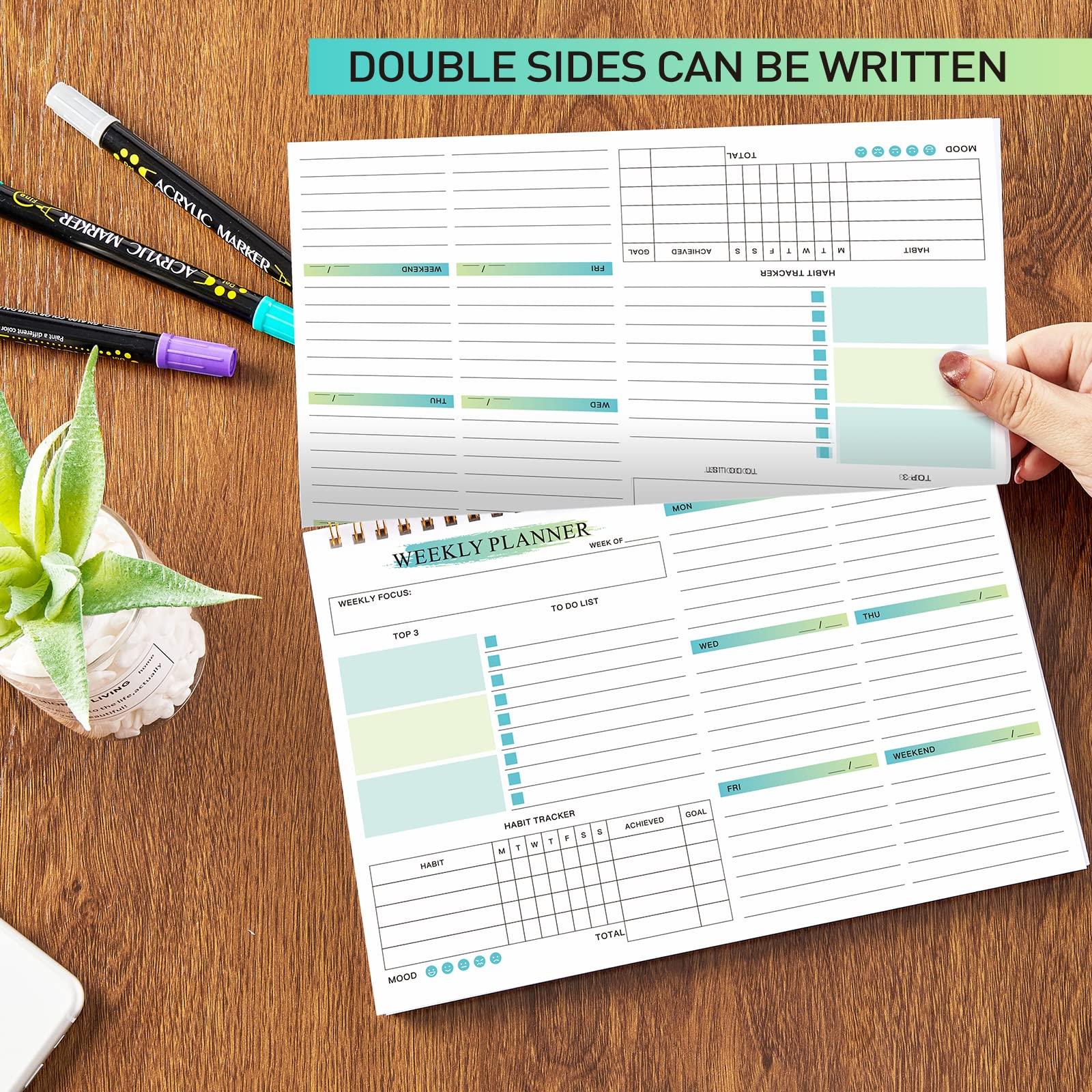 Weekly Planner Notepad with Pen - 52 Undated Weekly Calendar Pad Desk Planner Weekly To Do List Notepad Planning Pad Academic Planner Notebook Habit Tracker Journal Teacher Planner Organize Schedule Goals for Personal Life and Work -7" x 10"