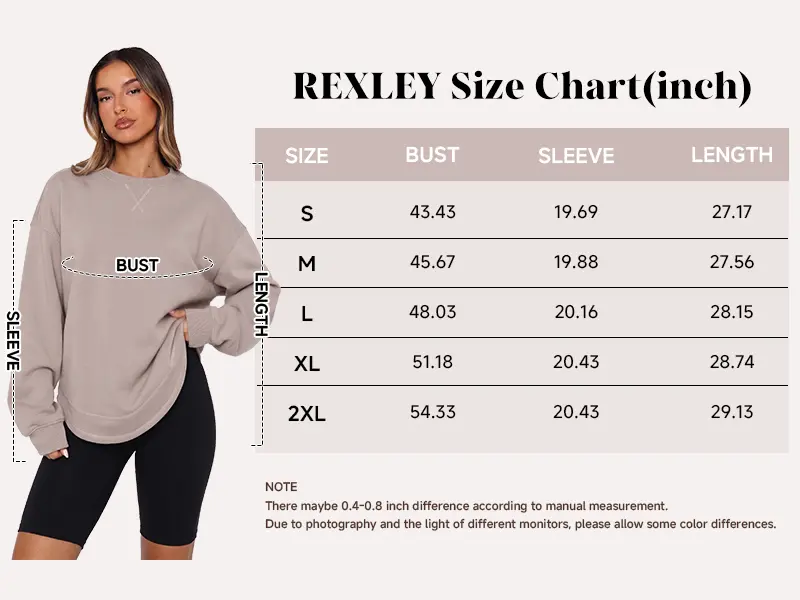 ALAROO Women's Lightweight Crewneck Pullover, Relaxed Oversized Long Sleeve Top, Light Fleece-Lined Layering Top for Fall