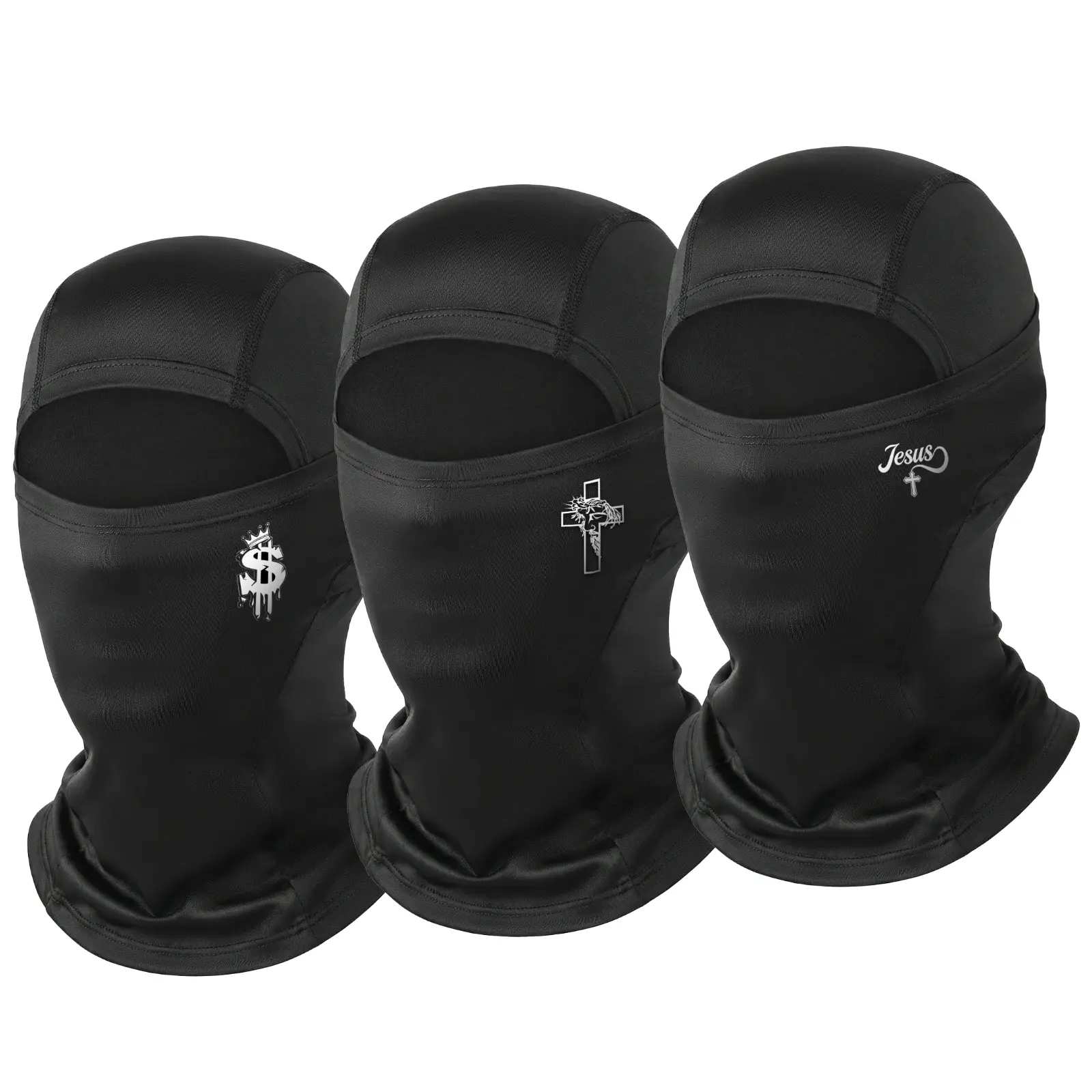 Unisex 3-Pack Nylon UV-Protective Balaclava Ski Masks for Adults, Breathable Windproof Outdoor Sports Face Covers, Motorcycle Gear for Skiing, Fishing, One Size, Women's, All Seasons