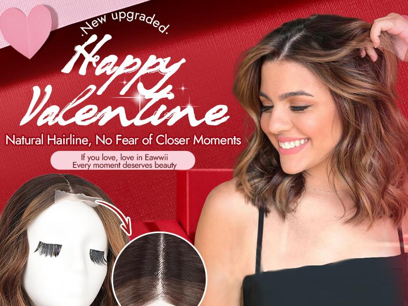 Brown Highlight Short Wavy Wig for Women 4*1 Lace Hairline Synthetic Wig - Natural Appearance for Everyday Hairstyle Adjustable Elastic Band