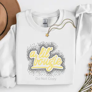A Lil Bougie Gold/Black Rhinestone Transfer