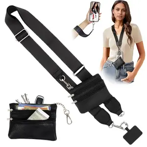 For Phone With Wallet,Phone Strap With Zippered Pouch,Phone Strap Crossbody