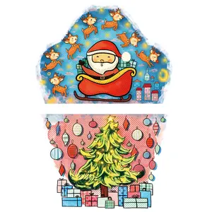 Santa + Christmas Tree Full Sleeve Temporary Tattoo for Kids - Santa's Coming Fake Tattoo