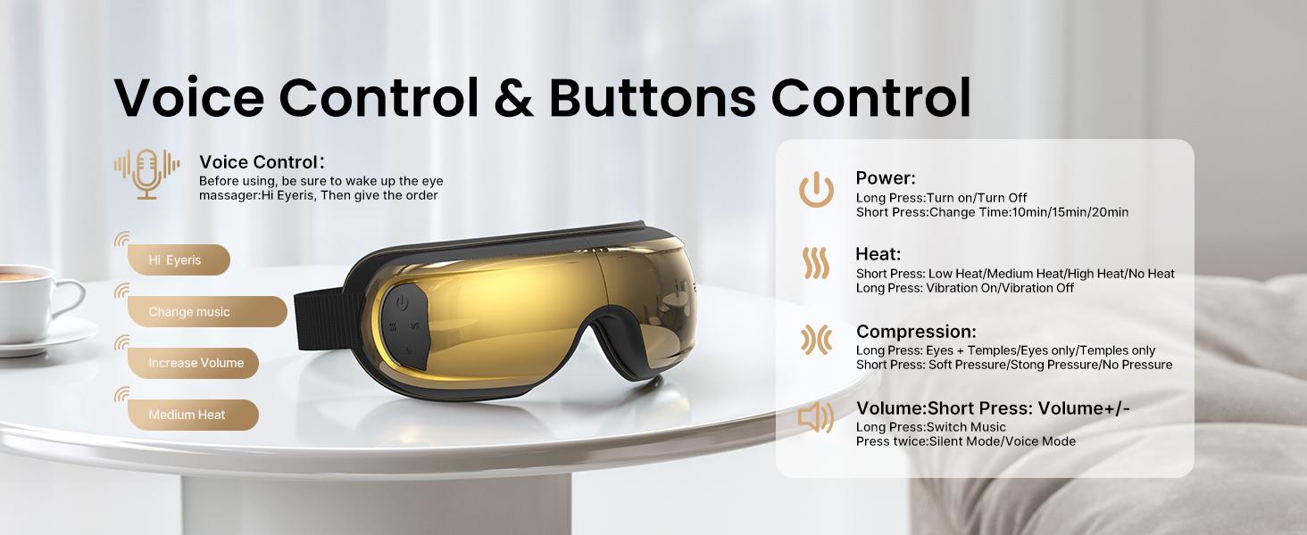 RENPHO Eyeris 3 Voice Control Eye Massager with Heat and Cooling, Valentines Day Gift Choice for Man Women Ice Gel Pack Birthday Gifts for Women Men, Sleep Eye Mask