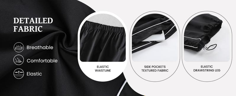 Ommig Women's Parachute Wideleg Pants Baggy Y2K Elastic Waist Wide Leg Track Pants Trousers Casual