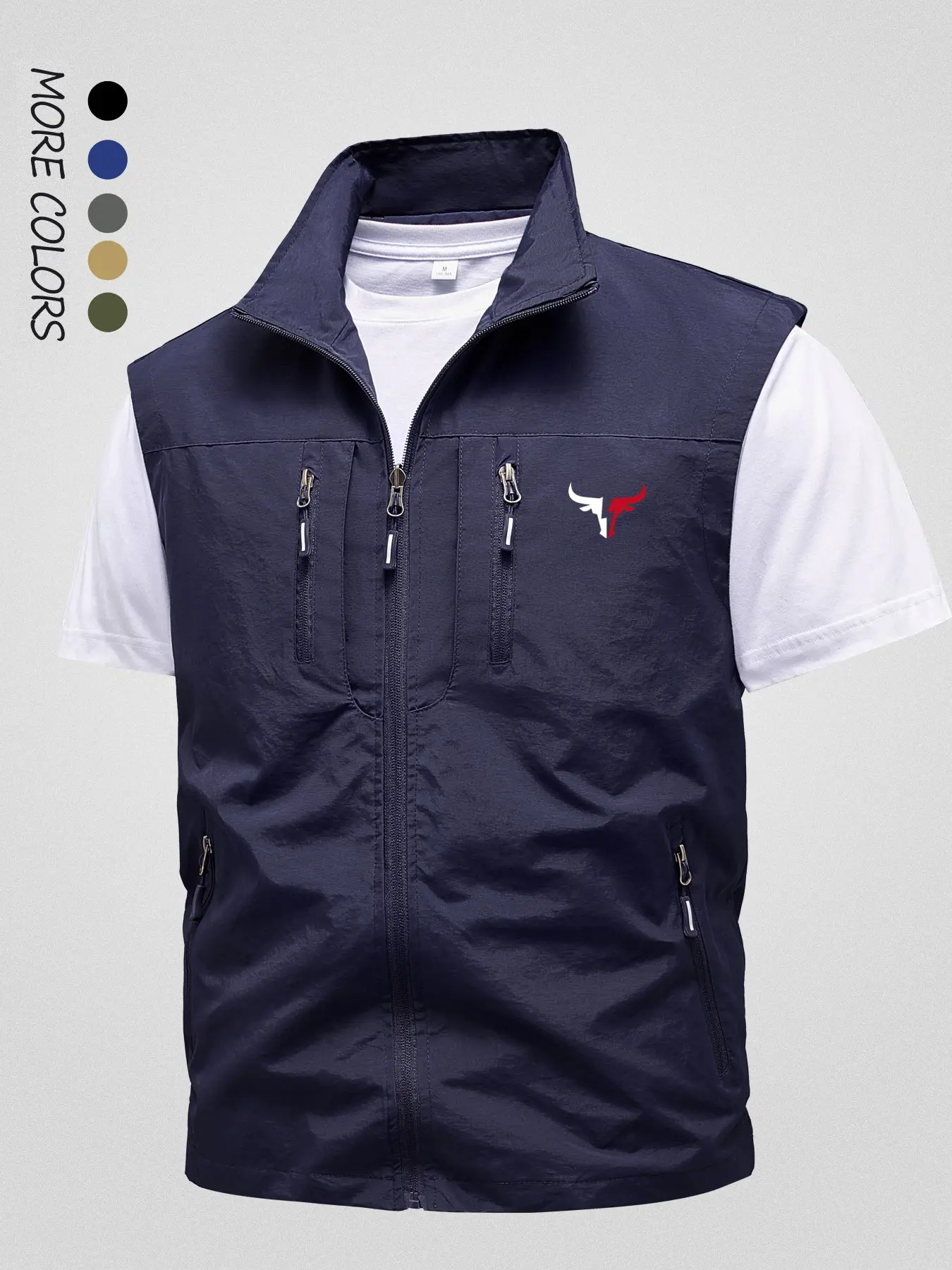 Men's Lightweight Work Vest Gilet, Summer Casual Outdoor Fishing Hiking Running Jacket, Multi-Pocket Loose-Fit Tank Top, Men's Summer Outerwear