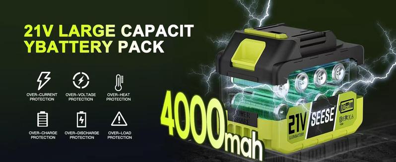 SEESE Cordless Leaf Blower Violent TurboFan,BrushlessPureCopper Motor With Battery,CordlessTurbo Super Power AirDuster, Handheld PowerfulDryer for Car,Car Drying afterWash,SnowRemoval