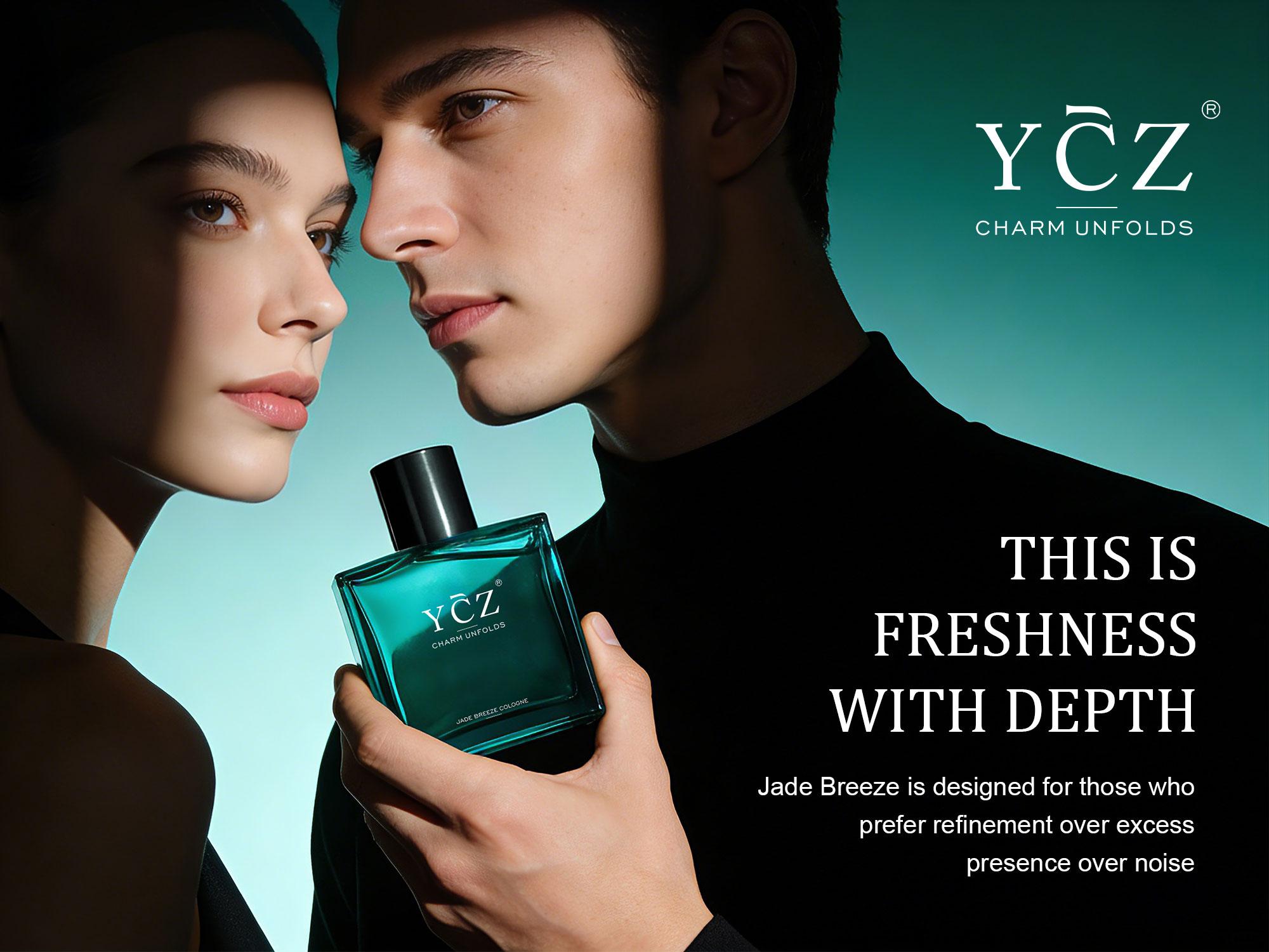 【New Arrival】YCZ Jade Breeze Cologne Eau De Parfum Unisex 50ml Ocean Fresh Scent Premium Aromatic Woody Fragrance with Bergamot Coconut Amber for Him & Her Bold Arabian Perfume Luxurious Gift