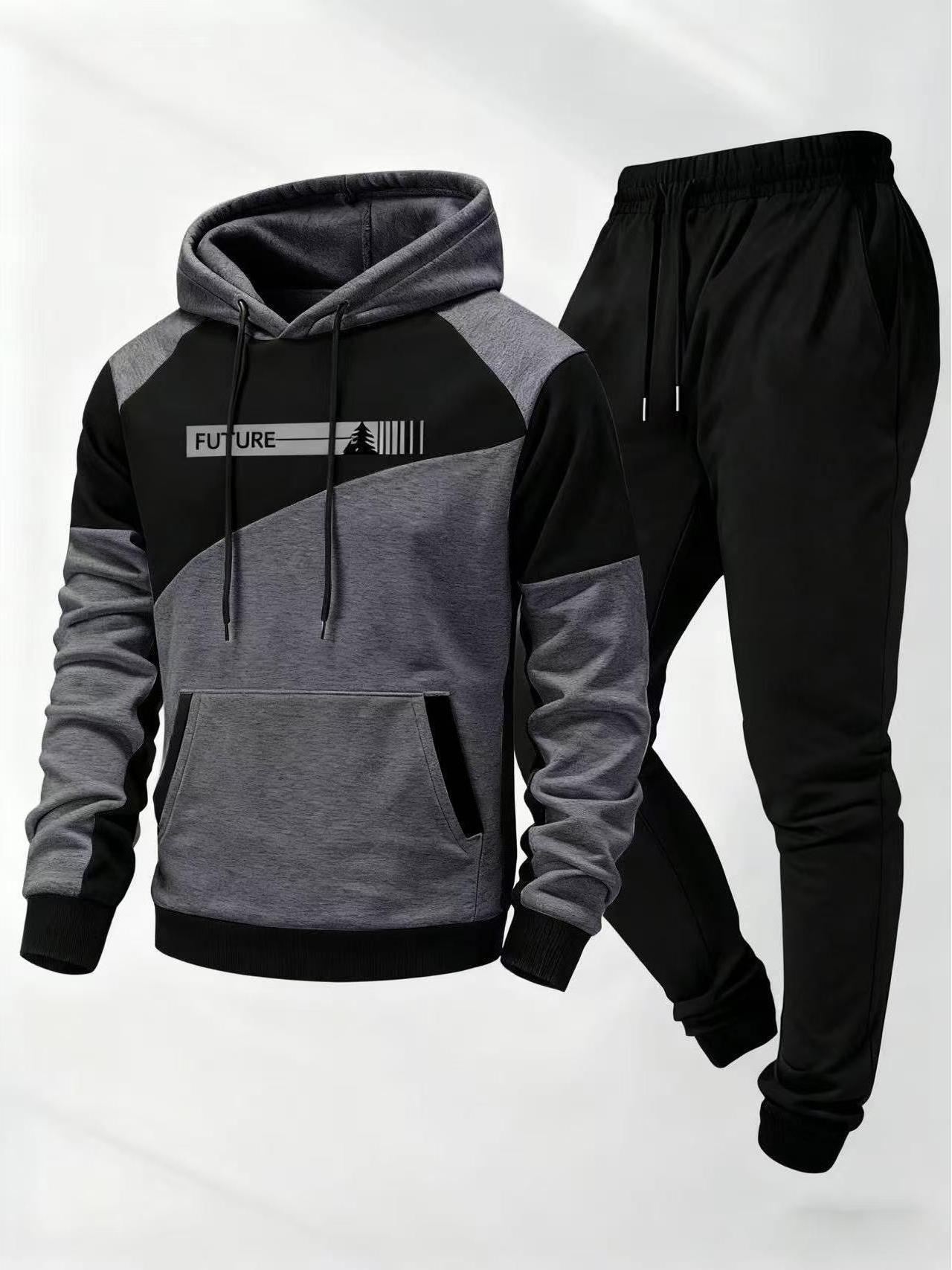 Men's New Hooded Set Stylish Hooded Sweatshirt & Casual Pants Fashionable Versatile for Business Youthful Stylish Two-Piece Set Men's New Hooded Set Stylish Hooded Sweatshirt & Casual Pants Fashionable Versatile for Business Youthful Stylish Two-Piece Set