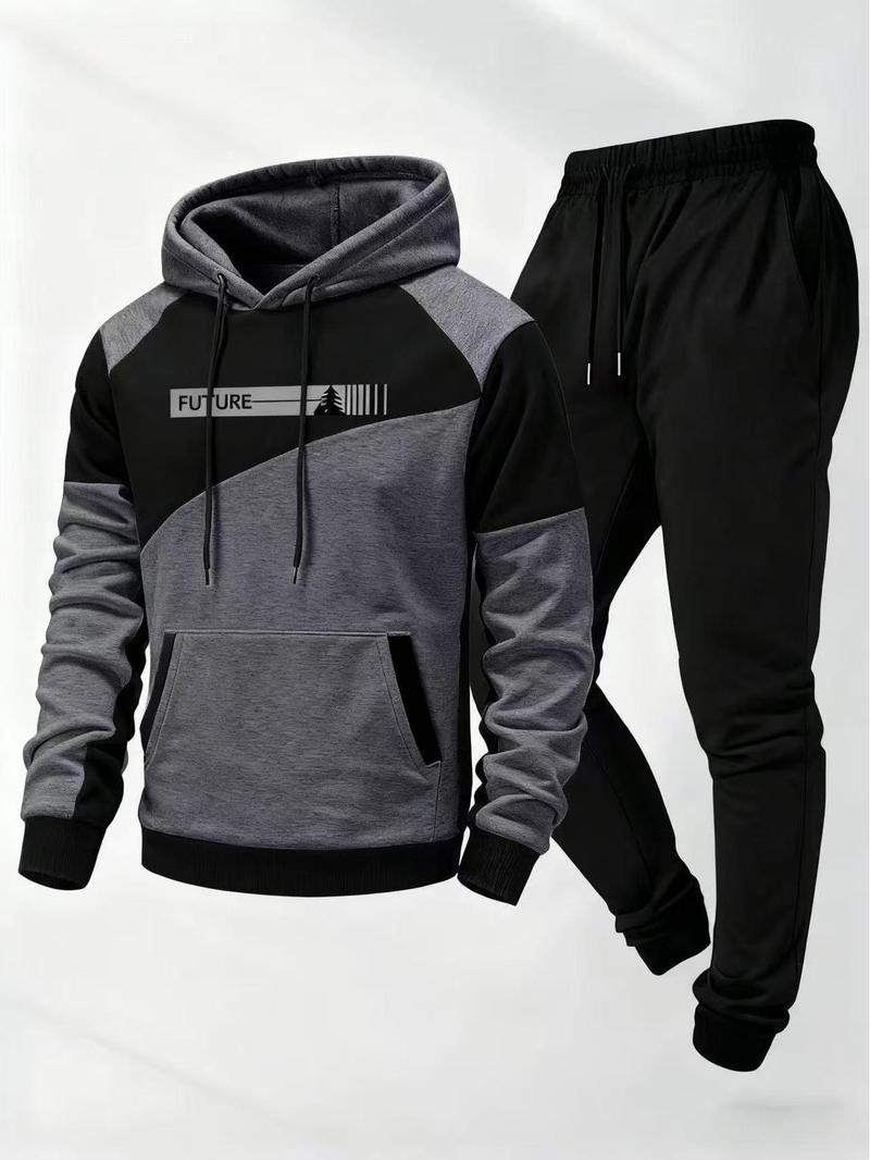 Men's New Hooded Set Stylish Hooded Sweatshirt & Casual Pants Fashionable Versatile for Business Youthful Stylish Two-Piece Set