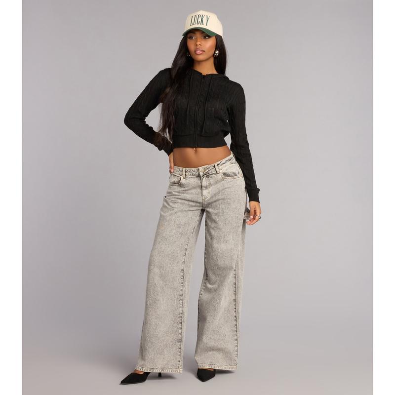 Cozy Girl Era Crop Hoodie Sweater