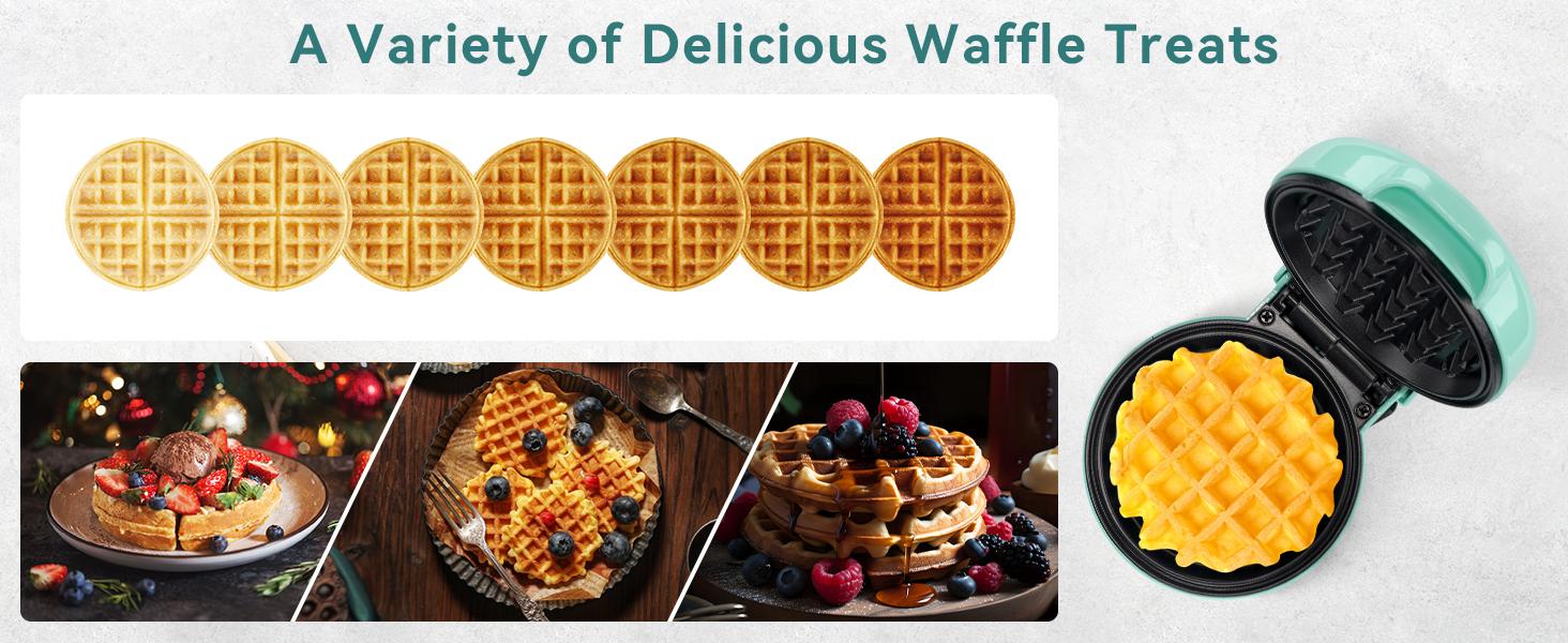 YASHE Mini Waffle Maker, 550W Waffle Iron, Ready Indicator Light, Cool Touch Handle, Non Stick Coating, Compact Size, Blue… Kitchen Appliances girly kitchenware