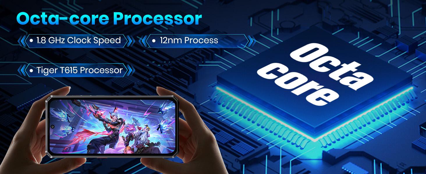 FOSSIBOT F114 Rugged Smartphone Unlocked, 16GB+128GB/2TB Android 15 Rugged Phone, 5000mAh Battery Cellphone,50MP+2MP+8MP Camera,Dual SIM 4G Phone,IP68 / IP69K, NFC