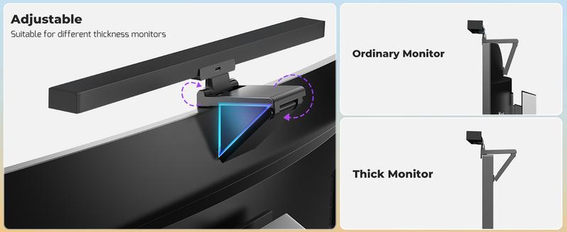 【Valentine's Day Gift】Monitor Light Bar, Computer Monitor Lamp, Memory Stepless Dimming Touch Control Screen Light Bar, 5 Color Temperatures, USB Powered LED Reading Desk Lamps for Home/Office/Game