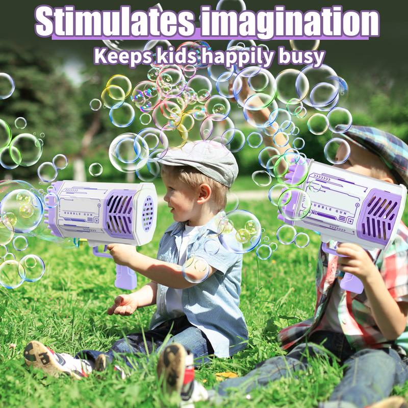 Bubble Machine with 69 Holes and Colorful Lights Bubble Maker Machine