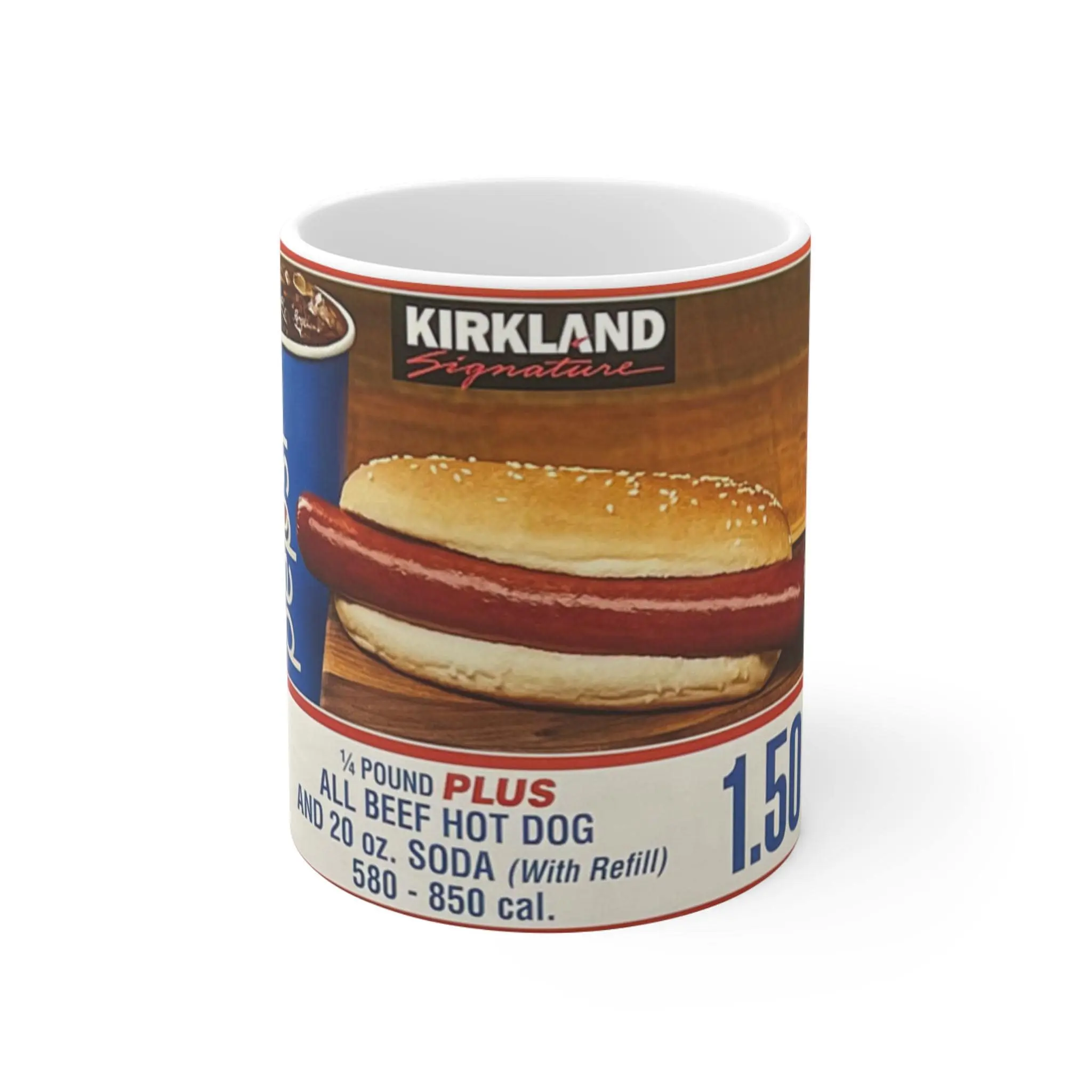 Costco Hot Dog Ceramic Mug - Funny Novelty Gag Gift (11oz)