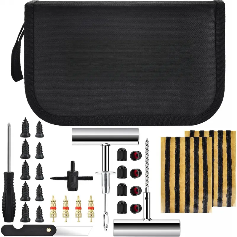 Tire Repair Kit, Tire Plug Kit, Tire Repair Rubber Nail, Professional Heavy Duty Emergency Flat Tire Repair, Repair Tire for Car, RV, SUV, Jeep, UTV, Truck2026