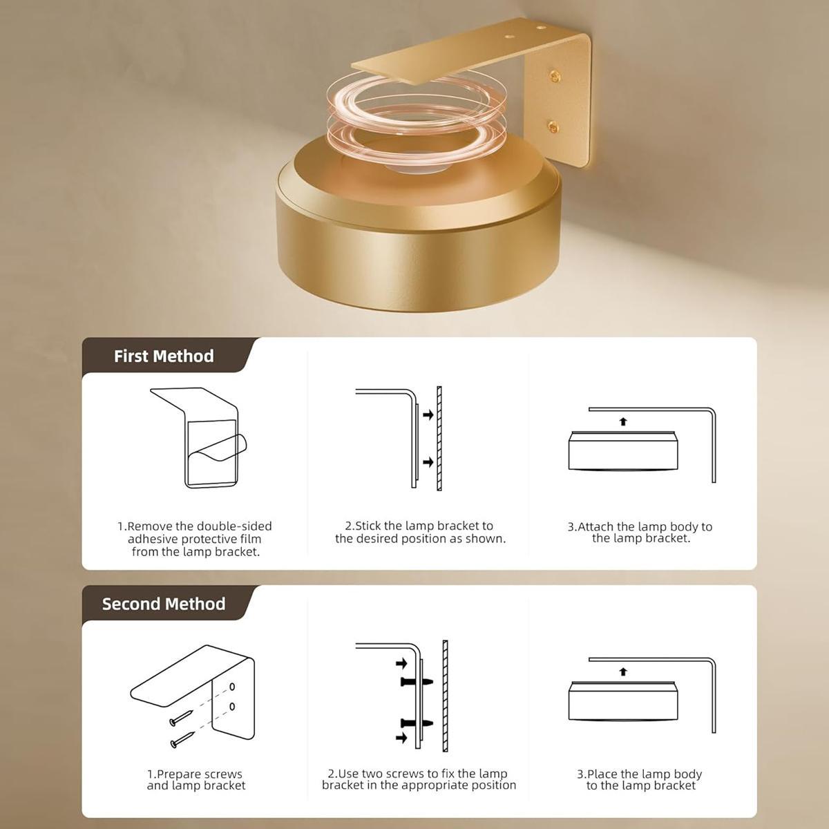 Picture Lights for Wall (3 Color Temps&12 RGB),Rechargeable Battery Operated Painting Light Magnetic Art Display Light with Remote, Puck Lights, Dimmable & Timer Art Lighting for Paintings Wireless,Gold, Gifts Ideas