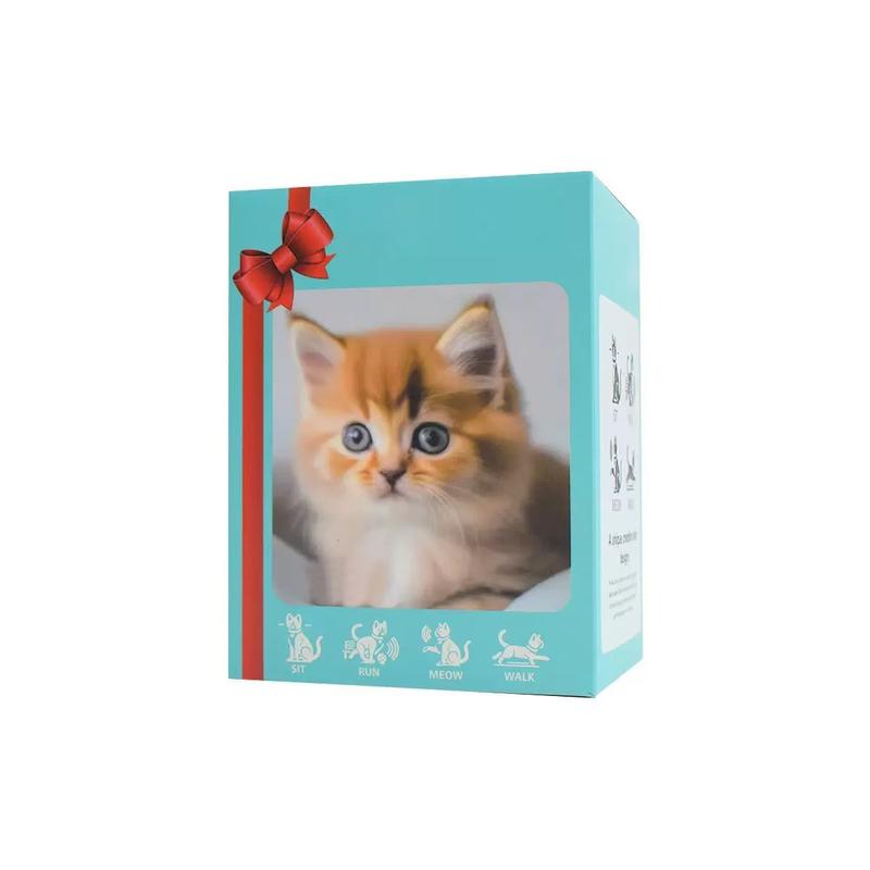 Interactive Robot Kitten, Realistic PlushHoliday HaulRobotic Cat Toy That Walks, Wags Tail & MakesSounds, Cute Pet Toy Gift for Kids & Adults