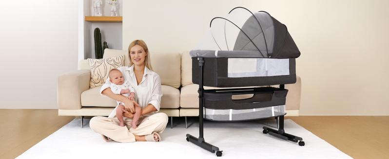 Baby Bassinet, Baby Basinet Bedside Sleeper, Easy to Fold Portable Crib Side Bassinet new Style Girl/boy bassinets