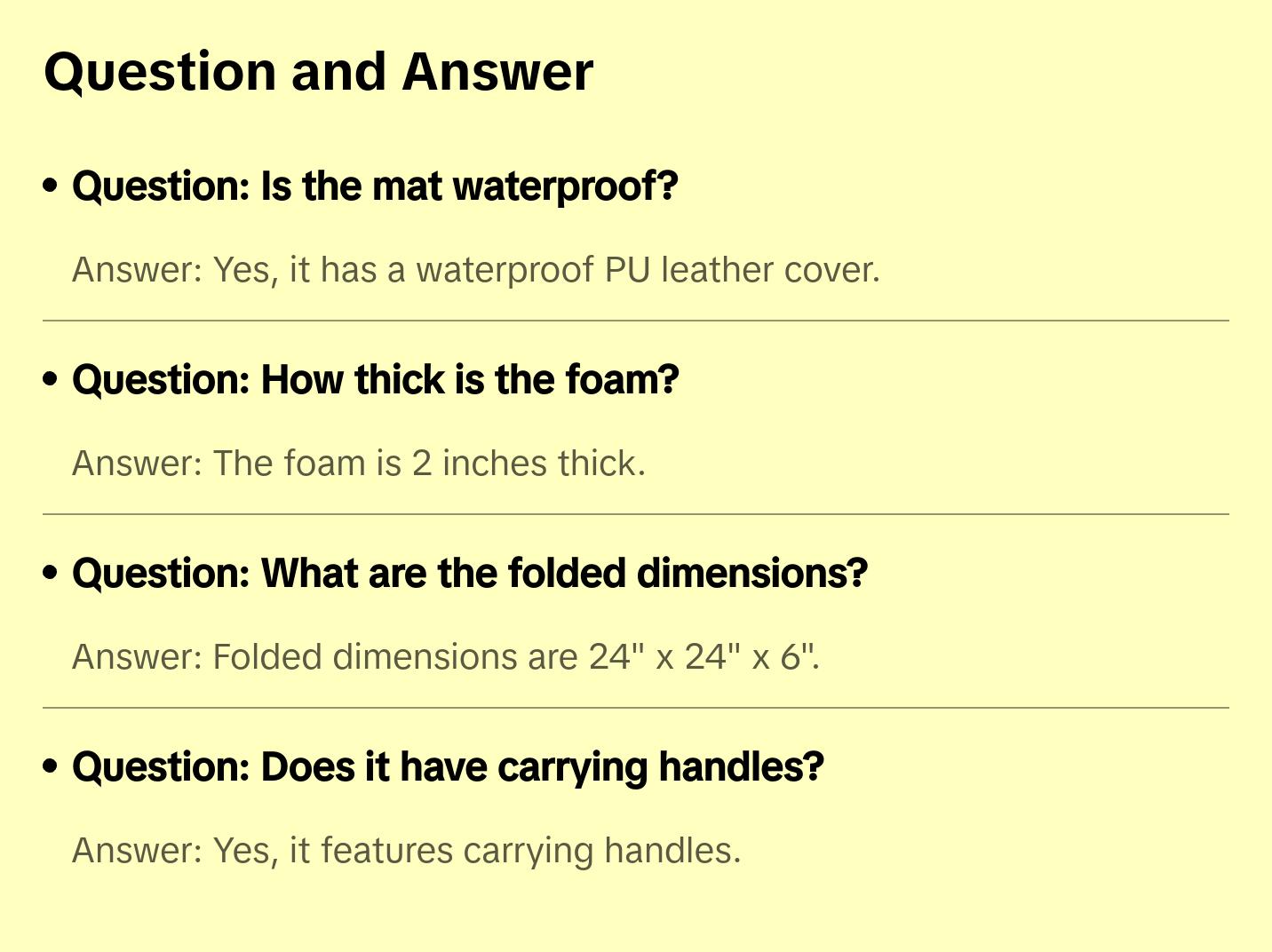 6' Exercise Tri Fold Gym Mat For Gymnastics Aerobics Yoga Martial Arts Dance