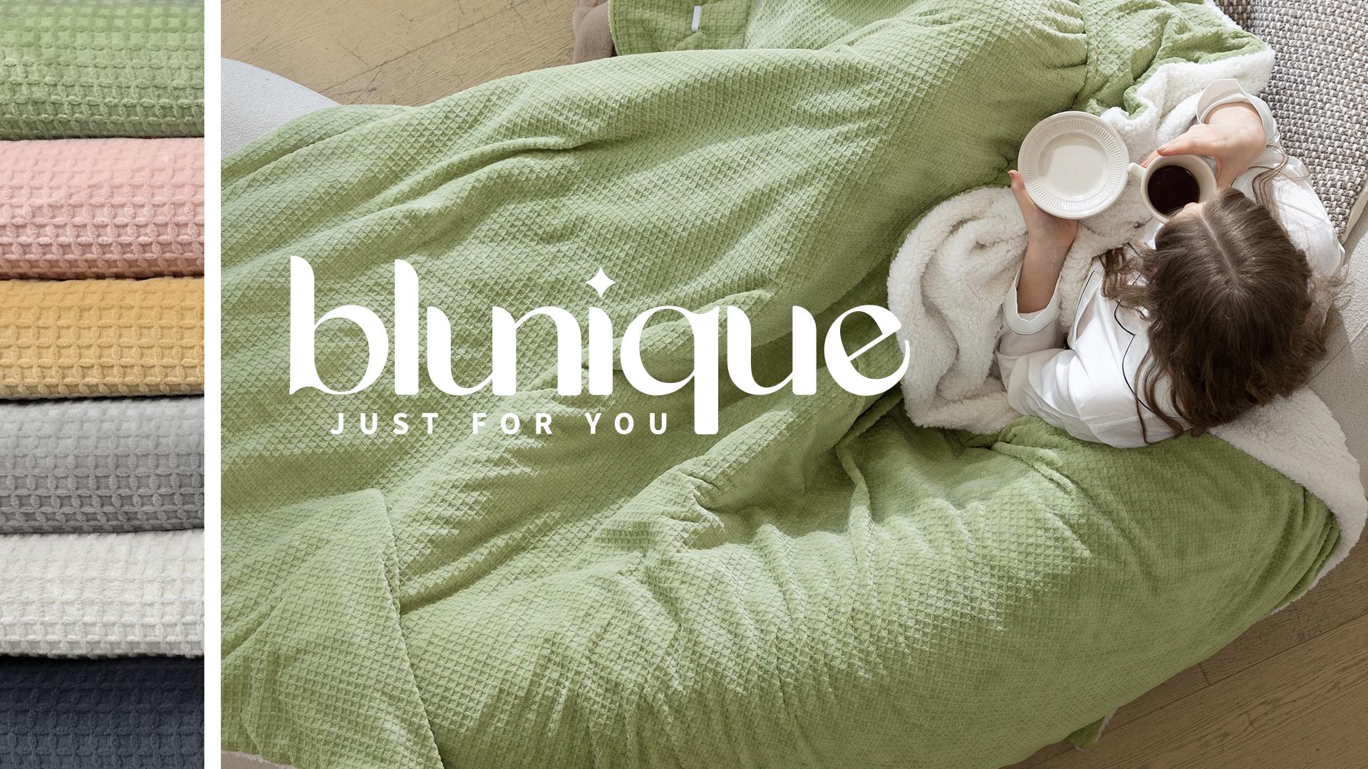 【Buy 2 get 1 poker blanket free】BLUNIQUE Heated Electric Waffle Sherpa Fleece Blanket Fast Heating 6 Levels 4H Auto-Off ETL-Certified Premium Waffle Sherpa Electric Blanket Automatic