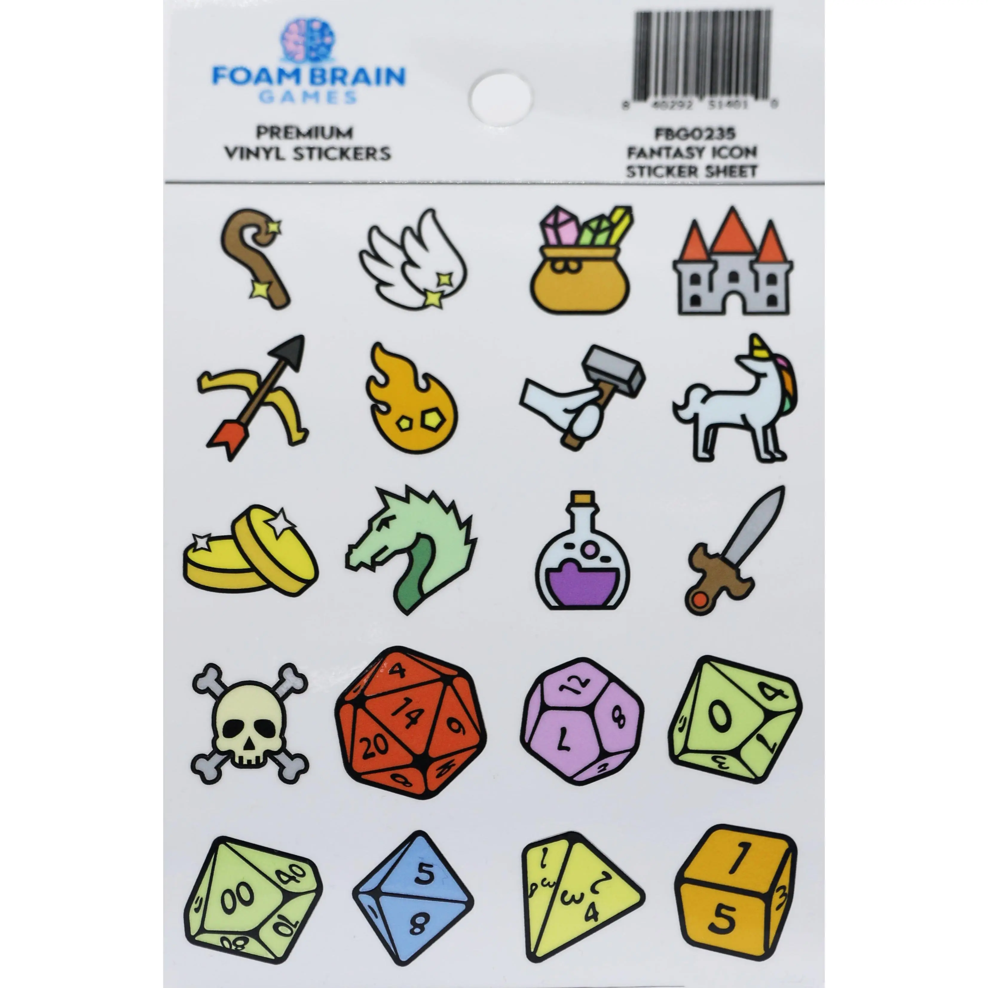 Fantasy Icon Sticker Sheet
