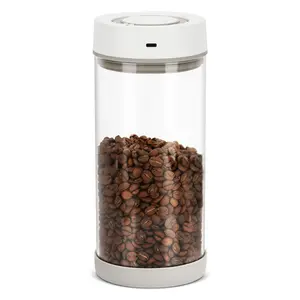 Auto Vacuum Coffee Canister 1350ml Airtight for 18 oz Beans One Button Operation Date Tracker Storage Container Sealed Vacuum