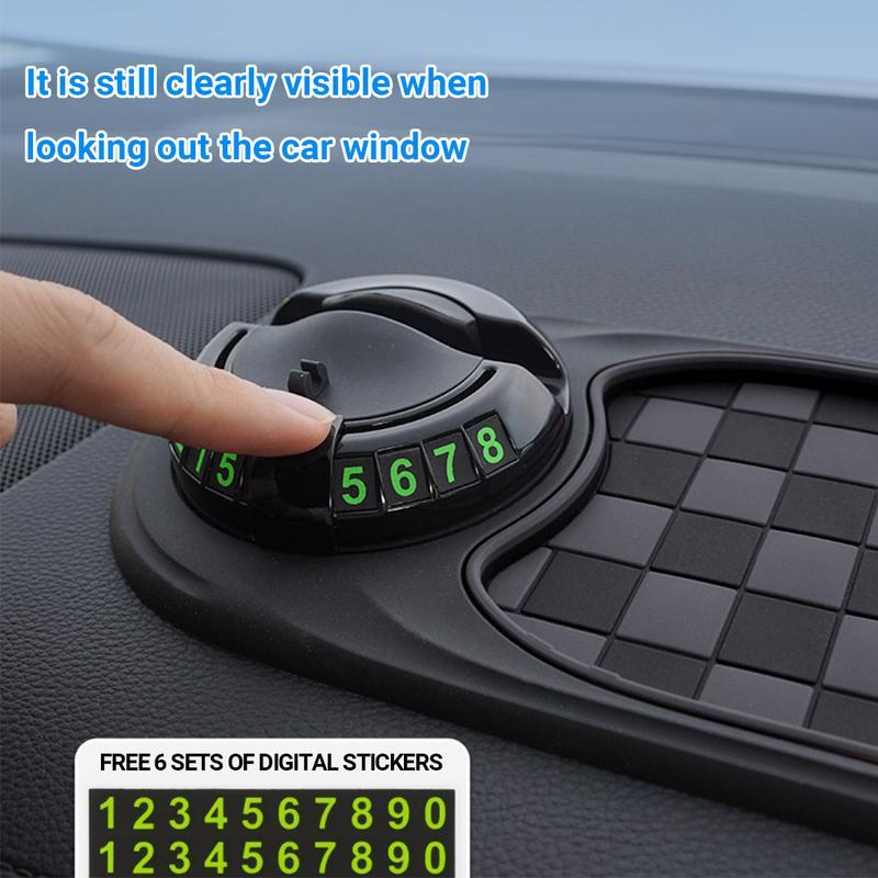[Holiday Haul]  Multifunction Car Anti-Slip Mat, 2025 Multifunctional Car Dashboard Mobile Phone Holder, Auto Universal Rotatable Anti Skid Car Dashboard Pad with Temporary Parking Number