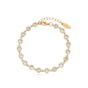 Ettika Everyday Crystal Link Bracelet with Gold Finish and Simple Design