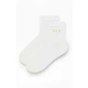 John Galt Women's Flower Embroidered Ankle Socks John Galt Women's Flower Embroidered Ankle Socks