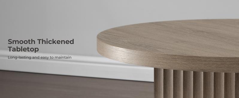 SICOTAS Round Coffee Table for Living Room, Modern Fluted Circle Center Coffee Table with Storage, 32" Accent Tea Dining Table for Apartment, Grey Alder SICOTAS Round Coffee Table for Living Room, Modern Fluted Circle Center Coffee Table with Storage, 32" Accent Tea Dining Table for Apartment, Grey Alder