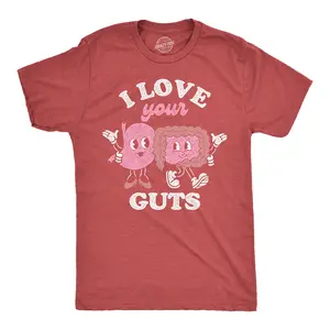 Mens Funny T Shirts I Love Your Guts Valentines Day Graphic Tee for Men Mens Funny T Shirts Cool Vintage Fashion T-Shirt Gift Classic Menswear Love Apparel for Men Funny Sarcastic Short Sleeve Novelty Tees for Red - I