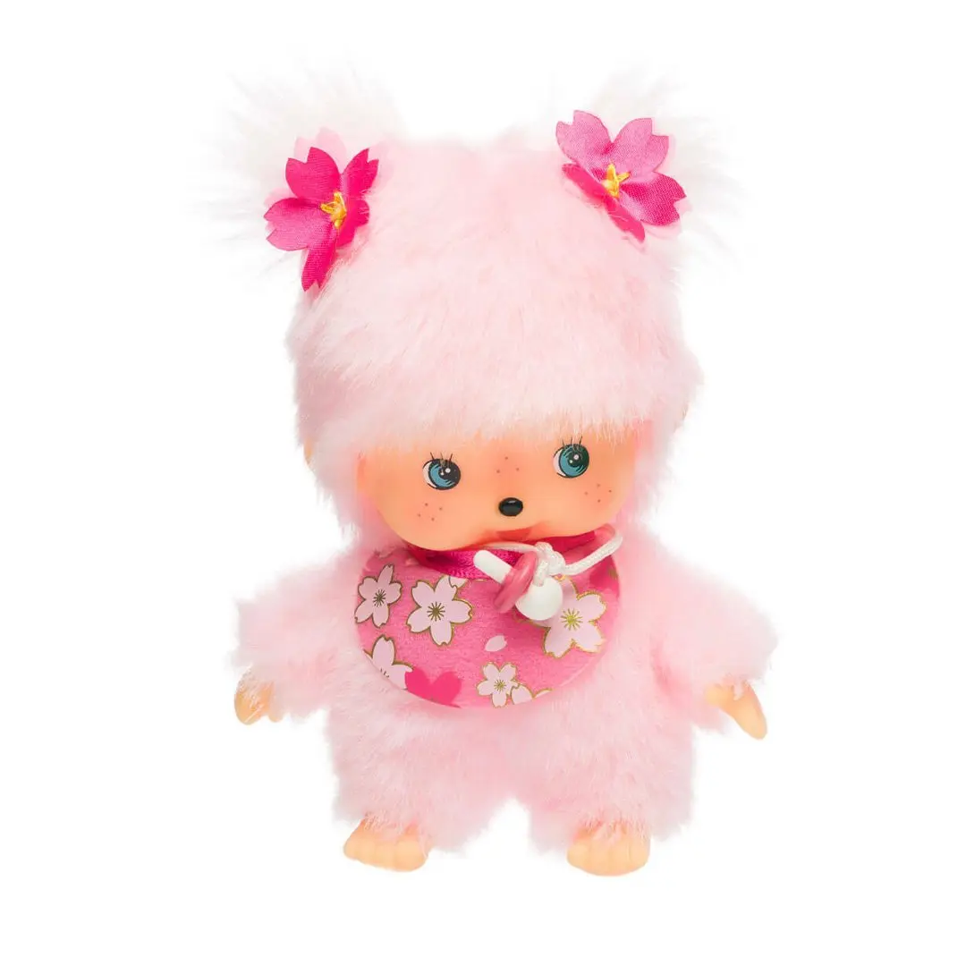 Monchhichi Classic Bebichhichi Sakura Kawaii Stuffed Animal - Cuddly Soft Cherryblossom Doll, Mini Toy for Dreamers, Dolls Gifts