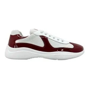 Prada America's Cup Sneaker Low Patent Leather Ruby Red White